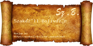 Szakáll Bolivár névjegykártya